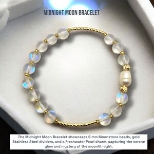 Midnight Moon Bracelet with Gold Accents